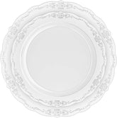 9 In. Clear Victorian Design Plates | 20 Count